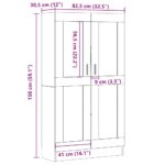 Bibliothèque chêne artisanal 82,5x30,5x150 cm bois d'ingénierie – Image 9