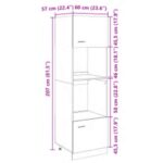 Armoire à micro-ondes "Lyon" Chêne sonoma 60x57x207 cm – Image 11