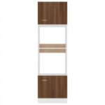 Armoire à micro-ondes "Lyon" Chêne marron 60x57x207 cm – Image 3