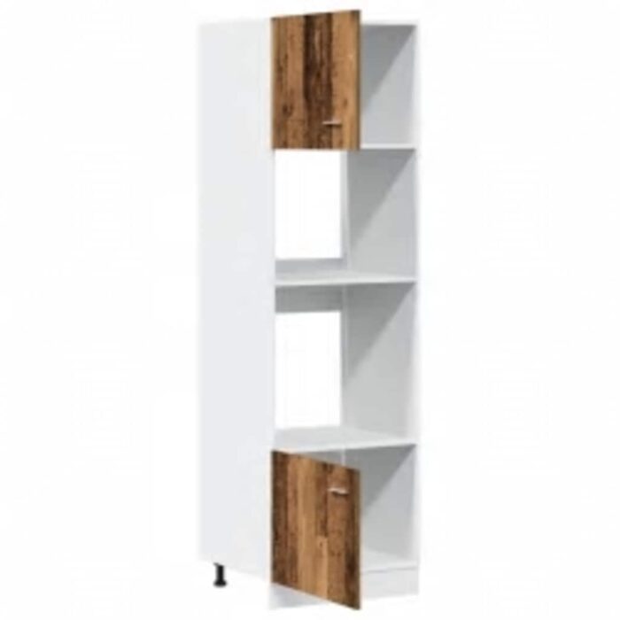 Armoire à micro-ondes "Lyon" vieux bois 60x57x207 cm – Image 3