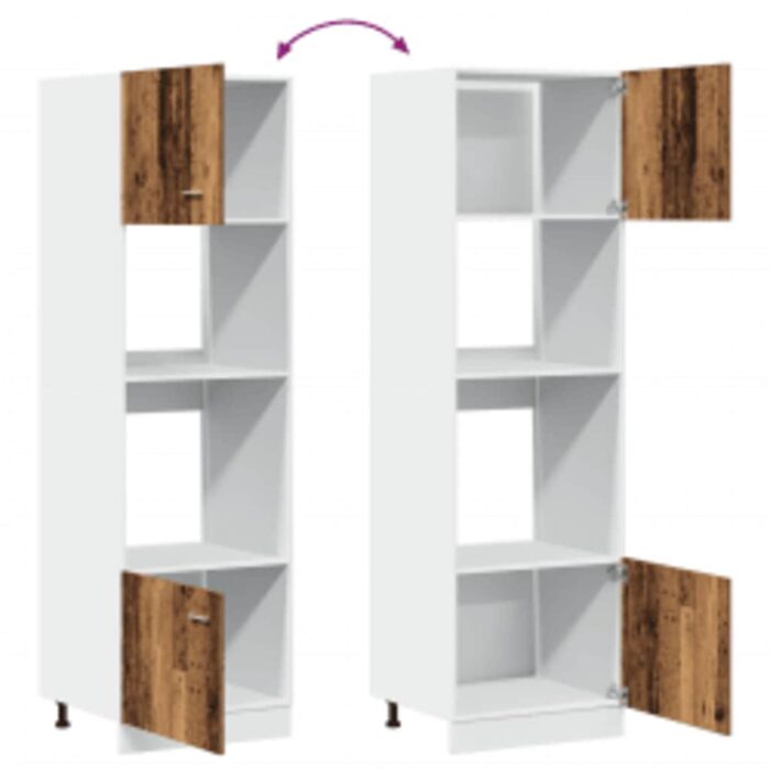 Armoire à micro-ondes "Lyon" vieux bois 60x57x207 cm – Image 7