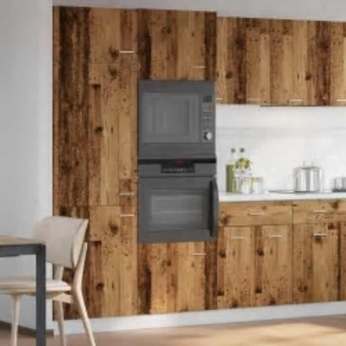 Armoire à micro-ondes "Lyon" vieux bois 60x57x207 cm – Image 1
